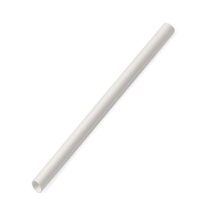Paper Straw Bubble Tea Plain White 1000pc/ctn